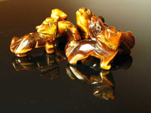 Load image into Gallery viewer, Howling 2 Carved Tiger's Eye Standing Wolf/Coyote Beads | 22x16x8mm | Golden Brown - PremiumBead Alternate Image 2