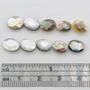 Phenomenal Faceted Tahitian Mother of Pearl Oval Beads | 8x6mm | 10 Beads |