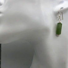 Load image into Gallery viewer, Lovely Frosted Nephrite Jade and Sterling Silver Dangle Earrings | Handmade |