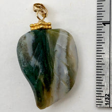 Load image into Gallery viewer, Ocean Jasper Carved Autumn Leaf Bead 14K Gold Filled Pendant | 1 3/4" Long |
