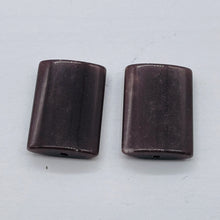 Load image into Gallery viewer, 2 Plum Muscovite 20x15x5mm Rectangle Pendant Bead 8425