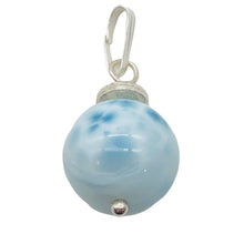 Load image into Gallery viewer, Larimar Sterling Silver Pendant Round | 1" Long | Blue | 1 Pendant |