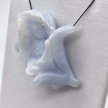 Load image into Gallery viewer, Blue Chalcedony Druzy Flower Bead | Carved | Twice Drilled | 42.98 cts | 41x31mm - PremiumBead Alternate Image 7
