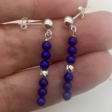 Load image into Gallery viewer, Natural AAA Lapis with Sterling Silver Stud Earrings | 1 1/2" Long | Blue |