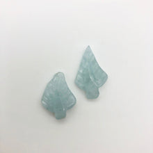 Load image into Gallery viewer, Natural Aquamarine Leaf Beads | 17x12x3 to 22x12x5mm | Blue | Leaf | 2 beads | - PremiumBead Alternate Image 2