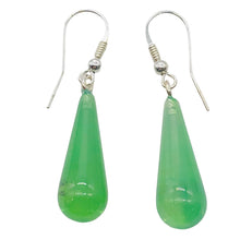 Load image into Gallery viewer, Amber Sterling Silver Earrings | 2 1/2" Long | Green | 1 Pair |