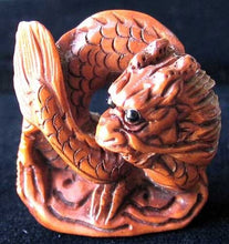 Load image into Gallery viewer, Carved Boxwood Wise Dragon On Clouds Ojime/Netsuke Bead - PremiumBead Primary Image 1