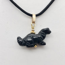 Load image into Gallery viewer, Obsidian Diplodocus Dinosaur with 14K Gold-Filled Pendant 509259OBG - PremiumBead Alternate Image 6