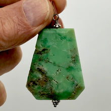 Load image into Gallery viewer, Chrysoprase Flat Nugget Sterling Silver Drop Pendant | 2 1/4" Long | Green |