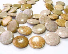 Load image into Gallery viewer, Fossilized Coral 35mm Coin Pendant Bead Strand 109156 - PremiumBead Primary Image 1