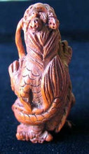 Load image into Gallery viewer, Carved Boxwood Warrior Dragon & Sun Ojime/Netsuke Bead - PremiumBead Alternate Image 2