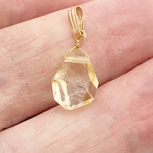 Load image into Gallery viewer, Citrine Crystal 14K Gold Filled Pendant | 3/4" Long | Pale Yellow | 1 Pendant |