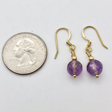 Load image into Gallery viewer, Royal Natural Amethyst 22K Gold Over Solid Sterling Earrings 310453C - PremiumBead Alternate Image 7
