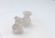 Load and play video in Gallery viewer, Faithful 2 Quartz Hand Carved Dog Beads | 20.5x15x10.5mm | Clear