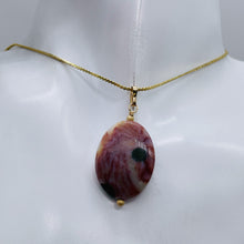Load image into Gallery viewer, Ocean Jasper 14K Gold Filled Oval Pendant | 1 1/2" Long | Red/White | 1 Pendant|