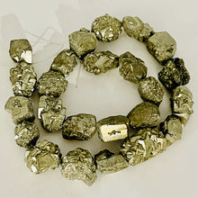 Load image into Gallery viewer, Pyrite Crystals Strand | 20x17x15 to 15x13x10mm | Silver Gold | 27 Beads |