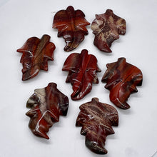 Load image into Gallery viewer, Hand Carved Brecciated Jasper 54x36x6mm to 55x39x8mm Leaf Bead Strand 109416