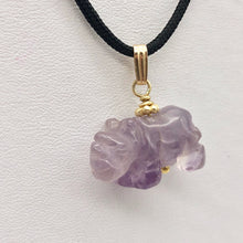 Load image into Gallery viewer, Hand Carved Rhino Amethyst Rhinoceros and 14k Gold Filled Pendant 509275AMLG - PremiumBead Primary Image 1