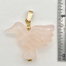 Load image into Gallery viewer, Rose Quartz Dove Pendant Necklace|Semi Precious Stone Jewelry|14kgf Pendant