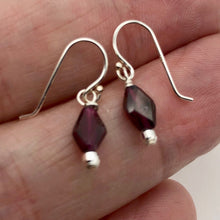 Load image into Gallery viewer, Amazing Diamond-shaped Pyrope Garnet & Sterling Silver Earrings | 7/8" long | - PremiumBead Alternate Image 2
