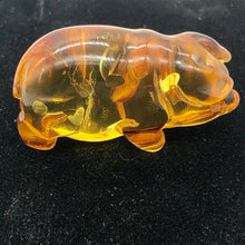 Load image into Gallery viewer, Amber carved Pig Talisman Worry-Stone | 39x25x7 mm | Orange | 1 Figurine |