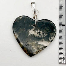 Load image into Gallery viewer, Limbcast Agate Agate Valentine Heart Silver Pendant | 30x26x2mm | Moss Green | - PremiumBead Alternate Image 5