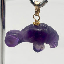 Load image into Gallery viewer, Amethyst 14K Gold Filled Manatee Pendant | 1" Long | Purple | 1 Pendant |