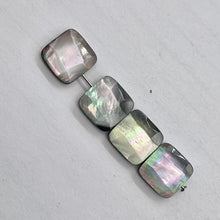 Load image into Gallery viewer, 4 Beads of Faceted Tahitian Mop Shell Square Beads 009396