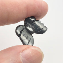 Load image into Gallery viewer, Iron Butterfly 2 Hand Carved Hematite Butterfly Beads | 21x18x5mm | Silver black - PremiumBead Alternate Image 10