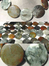 Load image into Gallery viewer, 2 Cat's Eye Chrysoberyl Quartz Flat 35x5mm Disc Beads 5615 - PremiumBead Alternate Image 4