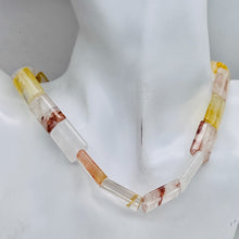 Load image into Gallery viewer, Natural Quartz Orange 20x12mm Rectangle Bead Strand 109338