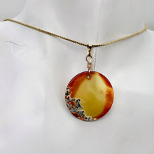 Load image into Gallery viewer, Limbcast Round 14K Gold Filled Pendant | 1.5" Long | Green Orange |