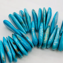 Load image into Gallery viewer, Designer Turquoise Pear Briolette Bead Strand| 30x20x3mm to 12x7x3mm| 126 Beads|