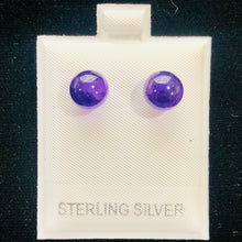 Load image into Gallery viewer, Amethyst 8mm Sterling Silver Stud Ball Earrings | 8mm | Purple | 1 Earrings