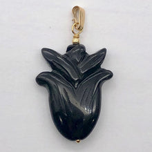 Load image into Gallery viewer, Obsidian 14K Gold Filled Rose Pendant | 2 1/2" Long | Black | 1 Pendant |