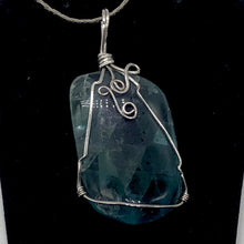 Load image into Gallery viewer, Blue Fluorite Wire Wrap Sterling Silver Drop Pendant| 2" Long | Blue | 1 Pendant