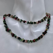 Load image into Gallery viewer, Fluorite Chip Bead Necklace | 30" Long | Pink Green| Aproxoximately 390 Beads |