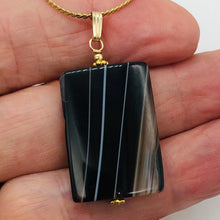 Load image into Gallery viewer, Semi Precious Stone Jewelry Sardonyx Agate Pendant Necklace 14Kgf | 1 3/4" Long|