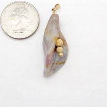 Load image into Gallery viewer, Fancy Jasper Calla Lily 14K Gold Filled Flower Pendant | 1 3/4" Long|White Pink|