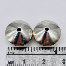 Load image into Gallery viewer, 2 Handmade 14mm Solid Sterling Silver Knife Roundel Beads - 3.9G 3301