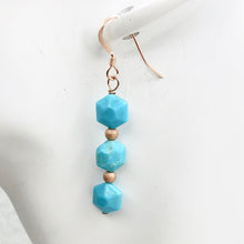 Load image into Gallery viewer, Unique Natural USA Turquoise 14K Rose Gold Filled Earrings | 1 3/4" Long |