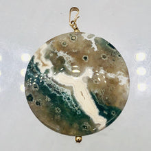 Load image into Gallery viewer, Ocean Jasper with Druzy Pocket 14K Gold Filled Pendant | 1 3/4" Long | Green |