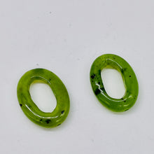 Load image into Gallery viewer, 2 Picture Frame Nephrite Jade 18x13mm Oval Beads 009387