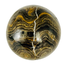 Load image into Gallery viewer, Stromatolite Scry Crystal Round Meditation Sphere | 50mm | Bronze/Black | 1 |