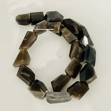 Load image into Gallery viewer, Grey Moonstone 80g Faceted Nugget Beads Strand | 15 1/2" | Black Green | 19 |