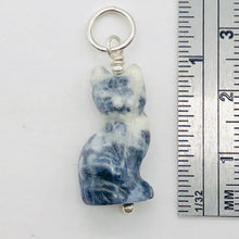 Load image into Gallery viewer, Adorable Blue Sodalite Cat & 925 Sterling Silver Pendant 509257SDS