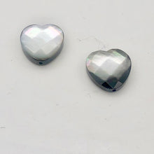 Load image into Gallery viewer, Black Lip Mother of Pearl Heart Half Strand | 14x14x6 | Black Silver| 15 Bead(s)