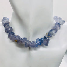 Load image into Gallery viewer, Oregon Holly Blue Chalcedony Agate 79 Grams Nugget Strand| 11x6 18x8 | 61 Bead |
