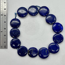 Load image into Gallery viewer, Exquisite Natural Lapis 16mm Coin Bead 8 inch Strand 9345HS