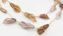 Load image into Gallery viewer, 2 Carved Speckled Peach Chalcedony Lily Beads 9633A - PremiumBead Alternate Image 2